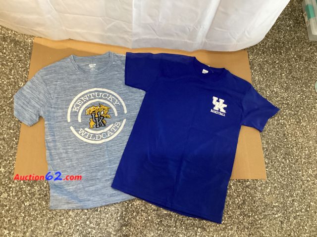 Lot 44-7755i - Lot of (2) Small University of Kentucky Wildcats T-shirts.  Appears New, A basic inspection has been given to this item. Sold AS-IS. See All...
