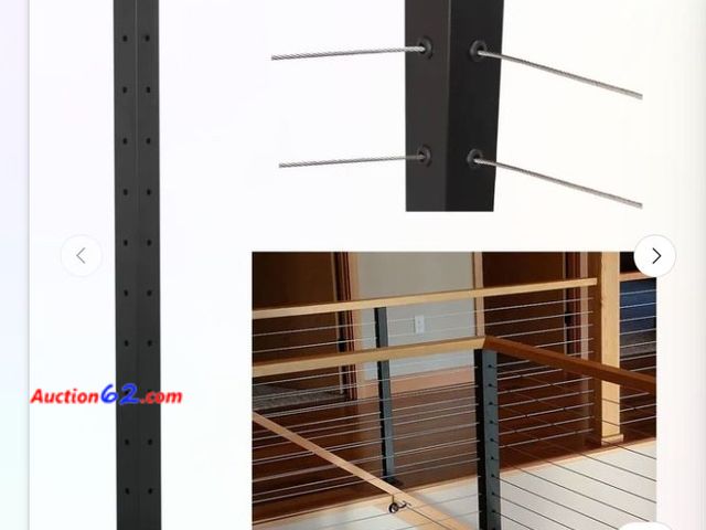 Lot 44-4016o - Sidasu 36" corner post L-Drilled cable railing post with fixed top mount- stainless steel, black finish Appears New, A basic inspection has ...