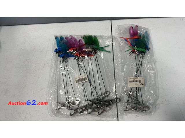 Lot 44-2604f - 12 Pack Colorful Dragonfly Clip On Garden Ornaments Appears New, A basic inspection has been given to this item. Sold AS-IS. Not Tested See ...
