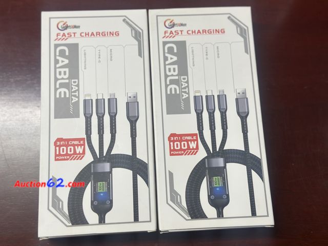 Lot 44-6035g - Set of 2 fast charging data cables from Gadgets and more. NEW. Micro- C Type- lightning See All Photo's Not Tested Never opened, Factory Sea...