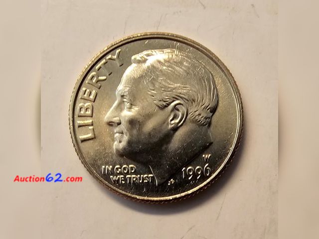 Lot 44-8314p - 1996-W WEST POINT DIME. 50 YEAR ANNIVERSARY COIN. THE ONLY DIME MINTED AT THE WEST POINT MINT. BRILLIANT UNCIRCULATED.-NT