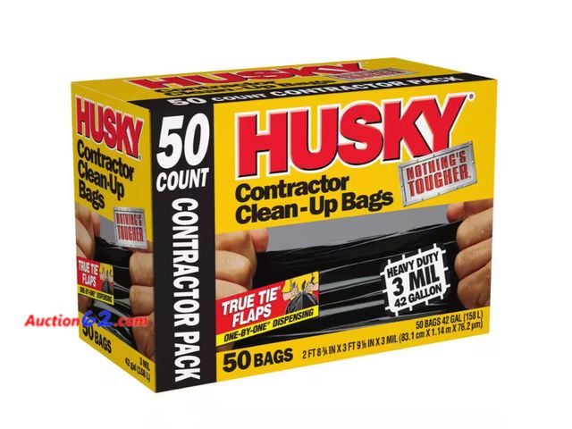 Lot 44-1162g - Retail value $30- 42 Gal. Contractor Bags (50-Count) Appears New, A basic inspection has been given to this item. Sold AS-IS. See All Photo'...