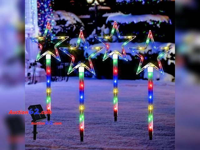 Lot 44-9002r - Solar Christmas Pathway Lights,Waterproof, 4 Pack(Multicolor) Appears New, A basic inspection has been given to this item. Sold AS-IS.