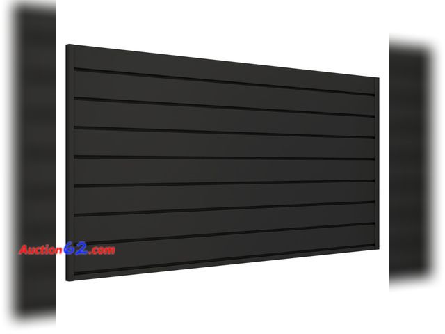 Lot 44-322 - Neoaider Slatwall Panel 2 FT x 4 FT, Interlocking Slat Wall Paneling, Wall Mounted PVC Slat Wall Panels, Suitable for Garage Storage, Slatwa...