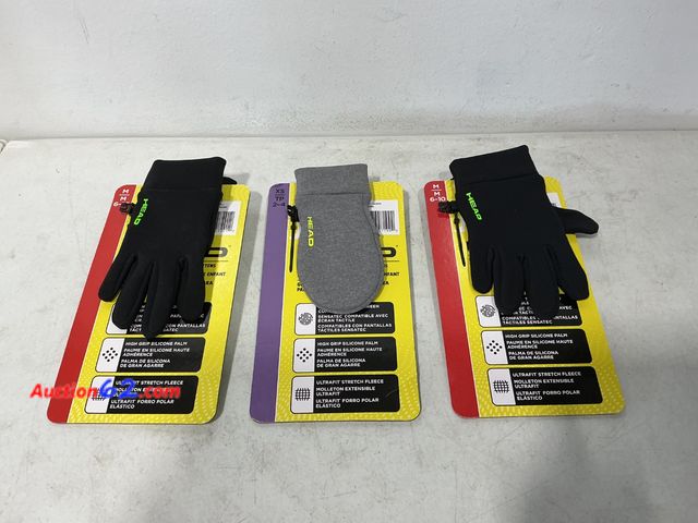Lot 44-579j - HEAD Gloves Lot: Black M/M, Gray XS/TP See All Photo's Not Tested E-Commerce Return, A basic inspection has been given to this item. Sold AS...