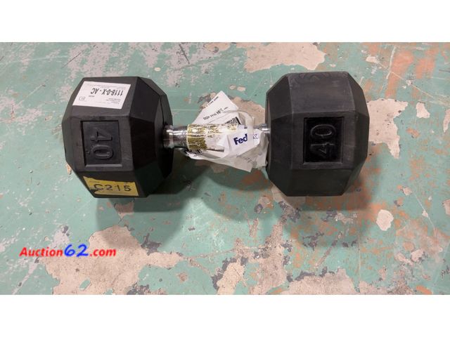 Lot 44-1761j - 40 lb Hex Dumbbell Weight Not Tested See All Photo's E-Commerce Return, A basic inspection has been given to this item. Sold AS-IS.