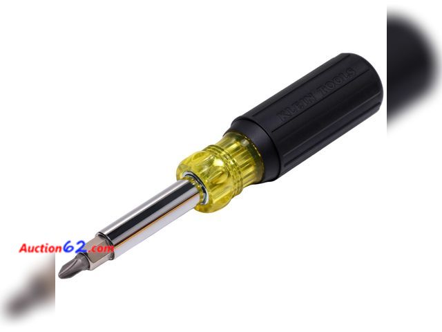 Lot 44-1848a - Klein Tools 32500 11-in-1 Screwdriver/Nut Driver Set, 8 Bits (Phillips, Slotted, Torx, Square), 3 Nut Driver Sizes, Cushion Grip Handle See ...