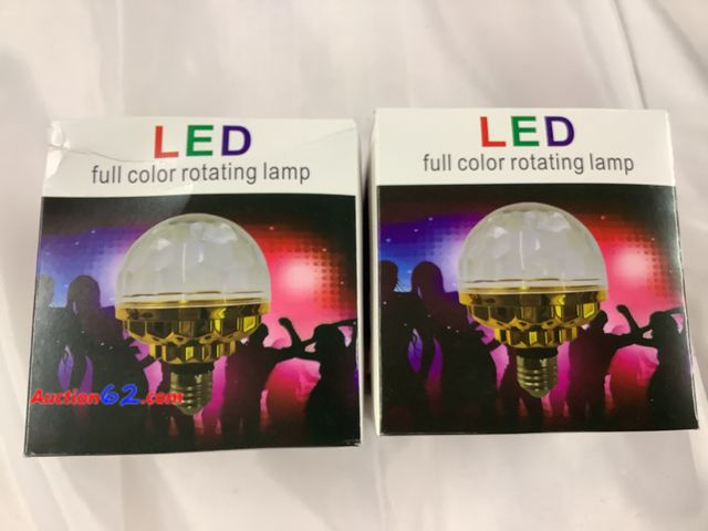 Lot 44-7535p - Lot of 2 LED full color rotating bulbs. See photos. See All Photo's Not Tested Never opened, Factory Sealed