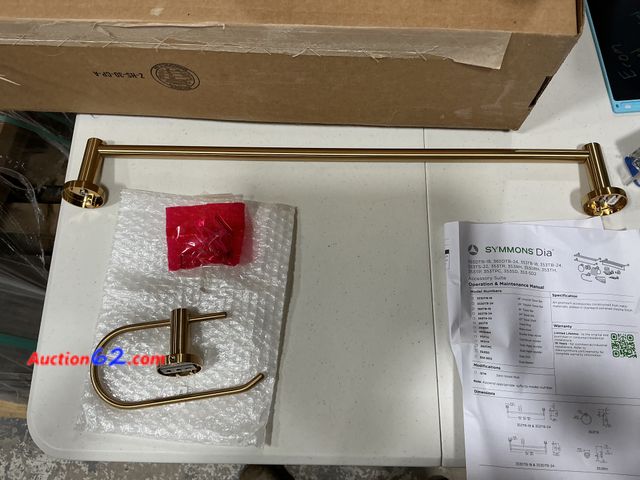 Lot 44-1112g - Mix lot of Dia Towel Bar, 24" &amp; Dia Toilet Paper Holder Appears New, A basic inspection has been given to this item. Sold AS-IS. See All...
