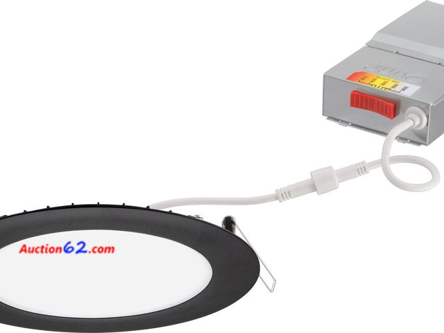 Lot 44-674i - Juno LED Recessed Lights 6 Inch Round Wafer Downlight, 5-in-1 Switchable White Color Temperature, 120 Volts, 6-Inch Ultra-Thin Flat Trim, Ma...