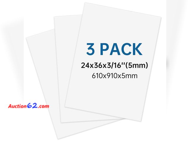 Lot 44-244m - wemuza 3 Pack White Foam Board 24"x36", 3/16" Foam Poster Board, Thick Foam Core Board for Projects, Large Foam Board for Painting, Displayi...