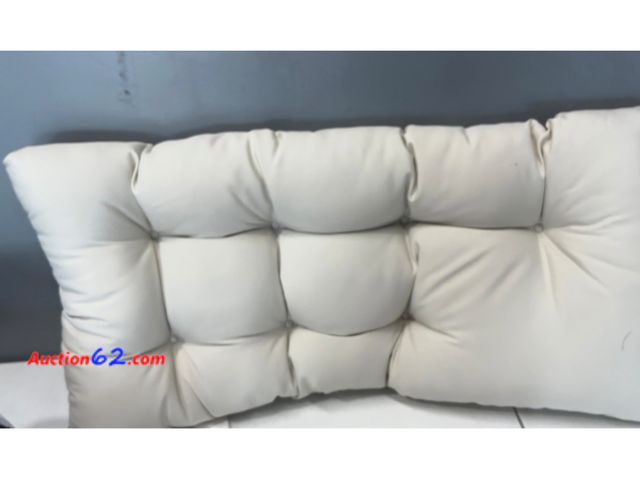 Lot 44-2609w - Tufted Beige Bolster Pillow Cushion Appears New, A basic inspection has been given to this item. Sold AS-IS. Not Tested See All Photo's Appe...