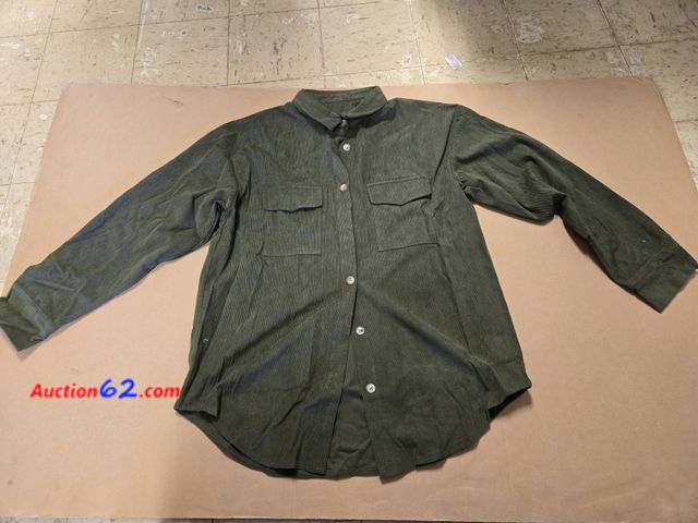 Lot 44-6506x - Size Large CHBAZH Womens Button Down Shirt Long Sleeve Shacket with Pockets(Army Green) Appears New, A basic inspection has been given to th...