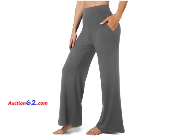 Lot 44-4018w - Retail of $19- Size Large Women’s we fleece Wide Leg Pants Woman High Waist Yoga Appears New, A basic inspection has been given to this item...