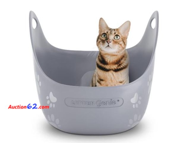 Lot 44-239b - Litter Genie Cat Litter Box | Made with Flexible, Soft Plastic | Features High-Walls and Handles for Privacy and Portability - 2. Ecommerce ...