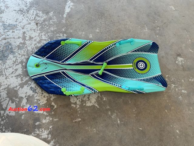 Lot 44-1590p - $50 Retail value- SNOSTORM VIPERNEX 100 Snow Sled, Molded Handles, Tracking Rails, Green Blue Gradient Appears New, A basic inspection has b...