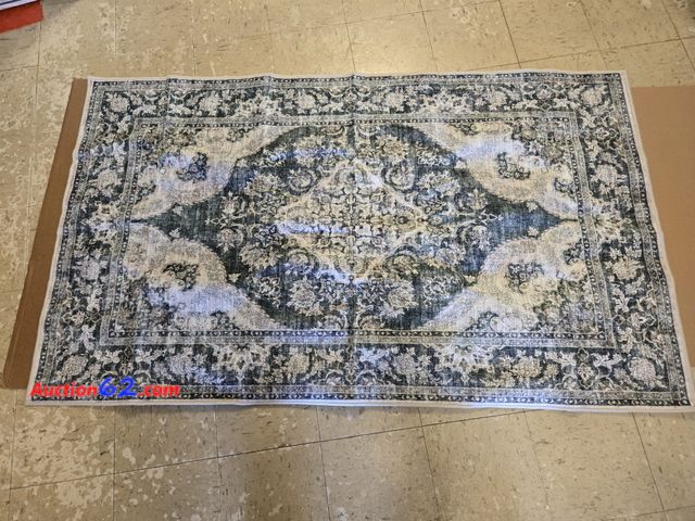 Lot 44-6612w - WondRg 3x5 Washable Green Vintage Area Rug for Entryway Non-Slip Low Pile Oriental Carpet Retro Distressed Soft Thin Throw Rug Appears New, ...