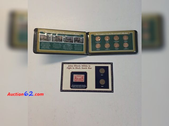 Lot 44-8391w - LOT OF TWO (2) COMMEMORATIVE SETS OF LINCOLN CENTS. FIRST SET IS "THE COMPLETE LINCOLN BICENTENNIAL COLLECTION" CONTAINING BOTH PHILADELPHIA...