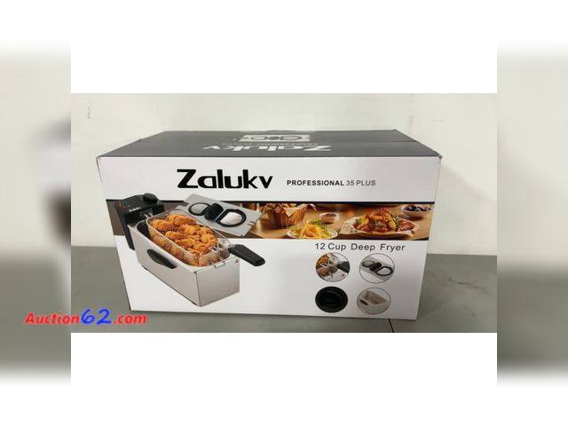 Lot 44-1979i - Zalukv Deep Fryer Model DF10L with Manual Not Tested See All Photo's E-Commerce Return, A basic inspection has been given to this item. Sold...