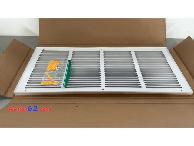 Lot 44-1601o - Fancat 24"W x 10"H Return Air Grille [Duct Opening Size], Steel HVAC Return Air Vent Cover for Wall &amp; Ceiling, White Powder-Coated Rust-...