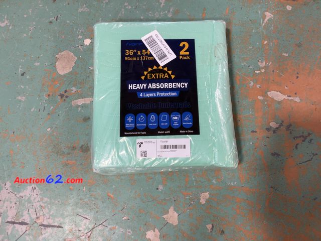 Lot 44-926p - Fygrip Washable Underpads wu05 - Extra Heavy Absorbency, 4 Layers Protection, 36" x 54", 2 Pack, Mint Green Appears New, A basic inspection ...