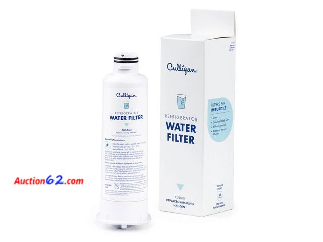 Lot 44-4016e - Culligan CUSQIN Replacement Samsung (HAF-QIN) Refrigerator Water Filter: Filters Odors, Lead, Chlorine, VOCs, Microplastics Not Tested Appea...
