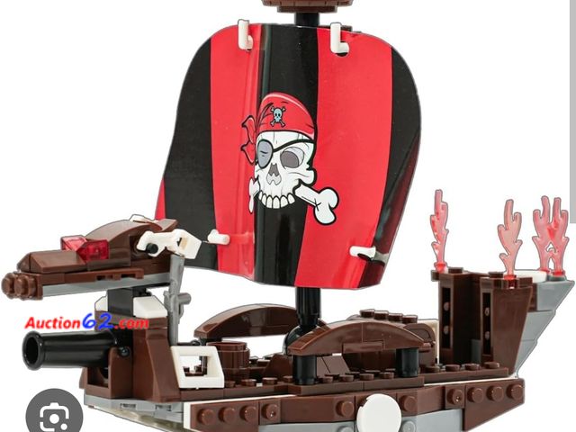 Lot 44-6525k - Verwisdon 204 Piece Pirate Ship Building Blocks Set, STEM Creative Playset, Classic Ship Building Block Toy Kit Appears New, A basic inspect...