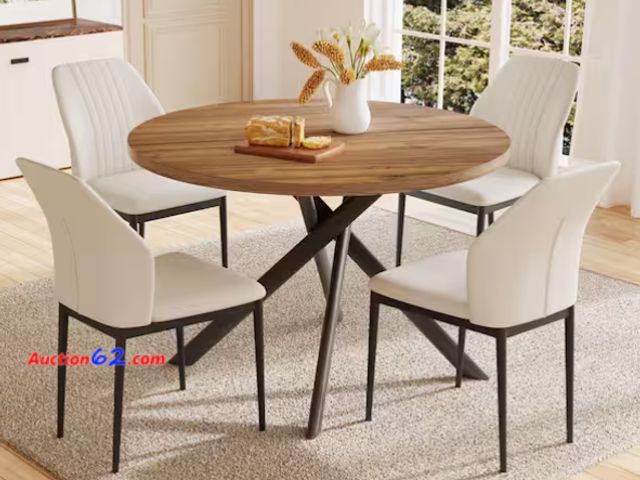 Lot 44-14t - $200 Retail price - (table not included) Dining Chair JD8082B-WHITE-4-TWS, White, Set of 4 Appears New, A basic inspection has been given to...