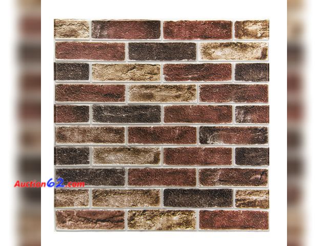 Lot 44-576e - $109.99 Retail price - Art3d 20-Pack Durable Faux Brick Peel and Stick 3D Wall Panels, Red Brown Not Tested See All Photo's Appears New, A b...