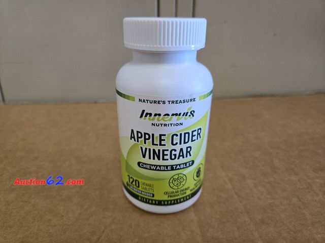 Lot 44-6537g - Innervis Nutrition Apple Cider Vinegar 120 Chewable Tablets Appears New