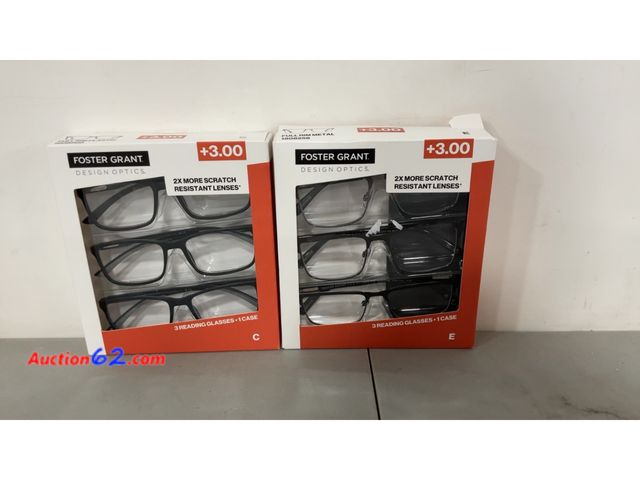 Lot 44-1683j - Foster Grant +3.00 Reading Glasses 2-Pack Not Tested See All Photo's E-Commerce Return, A basic inspection has been given to this item. Sold...