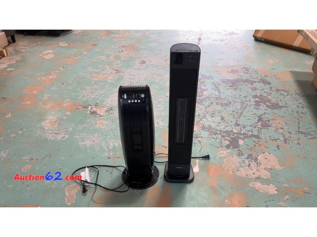 Lot 44-1617j - Two Tower Heaters E-Commerce Return, A basic inspection has been given to this item. Sold AS-IS. See All Photo's Not Tested Dirty