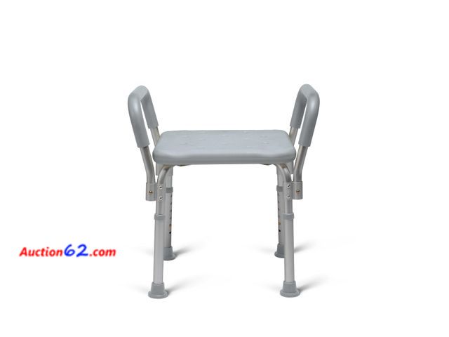 Lot 44-191a - Medline Backless Shower Chair with Arms - 350 lb. capacity, Bench, Stool, Seat for Elderly, Seniors Independent Adult and Disabled Adults Se...