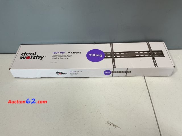 Lot 44-2660w - Deal Worthy 40"-90" Tilting TV Mount Not Tested See All Photo's Missing Hardware E-Commerce Return, A basic inspection has been given to thi...