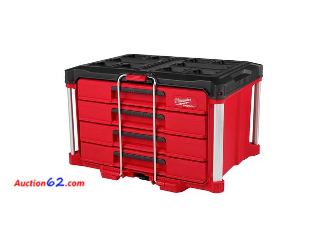 Lot 44-1i - $185 Retail price - Milwaukee Packout 4 Drawer Tool Organizer Box - 48-22-8444 Appears New, A basic inspection has been given to this item. ...