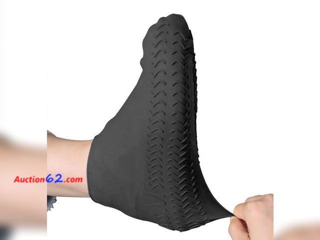 Lot 44-2505e - 2 PCS Reusable Shoes Cover for Rain, Silicone Shoes Covers for Men Women, Non-Slip Outdoor Waterproof Shoe Protectors Blue Large Appears New...