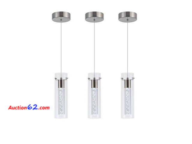 Lot 44-1102o - $85.99 Retail price - BESTWEST Pendant Ceiling Light Fixture, LED Kitchen Lighting Crystal Pendant Lights Kitchen Island, Kitchen Hanging Li...