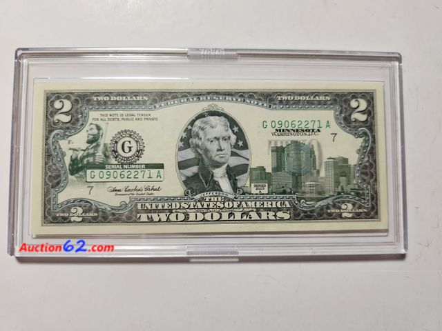 Lot 44-8312q - MINNESOTA ENHANCED $2 STATE BILL. HAS CAPITAL AND PAUL BUNYAN.-NT