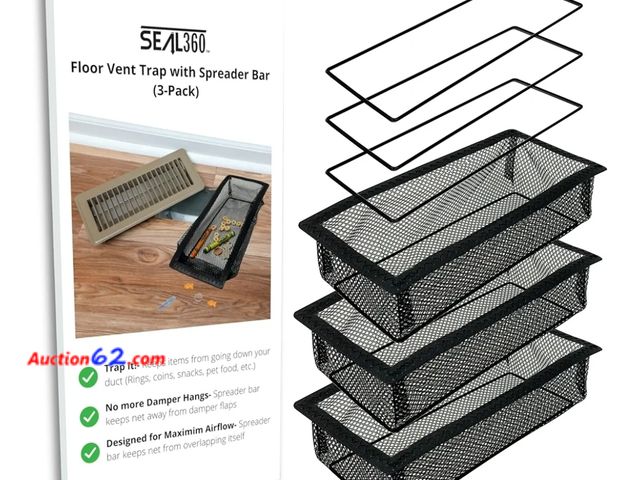 Lot 44-4084p - SEAL360 Floor Vent Screen Net, Air Vent Filter Mesh 4x12in 3 Pack 
 Appears New, A basic inspection has been given to this item. Sold AS-IS.