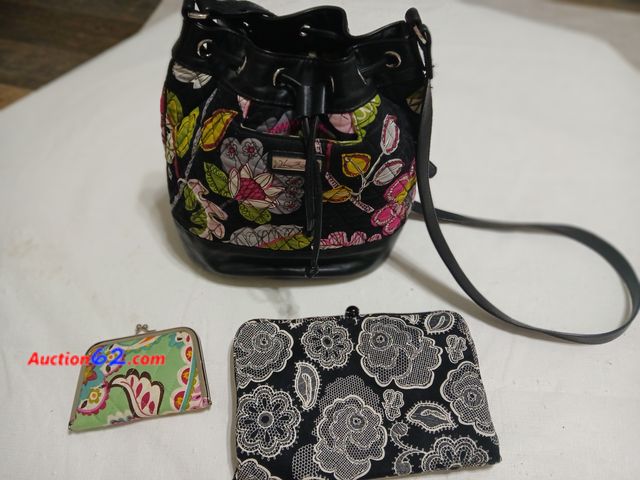 Lot 44-2007a - Very gently used Vera Bradley Purse.  One new nail kit.  One new without tag Vera Bradley storage bag.  See all photos. Appears New, A basic...