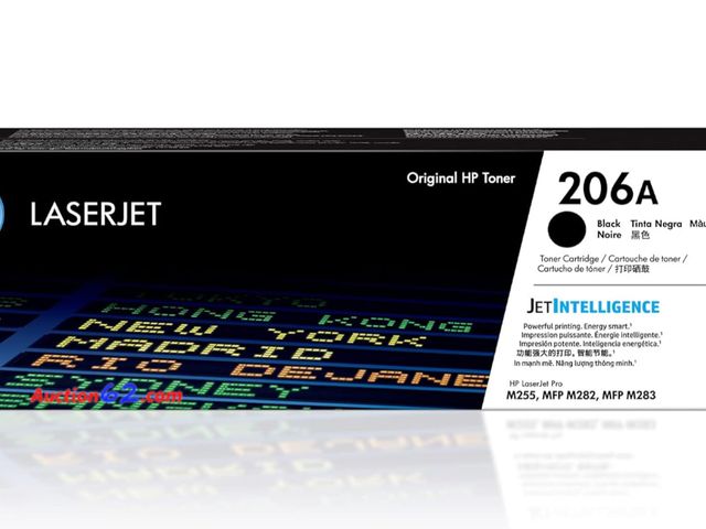 Lot 44-1593b - $81 Retail value- HP 206A Black Toner Cartridge | Works with HP Color LaserJet Pro M255, HP Color LaserJet Pro MFP M282, M283 Series | W2110...