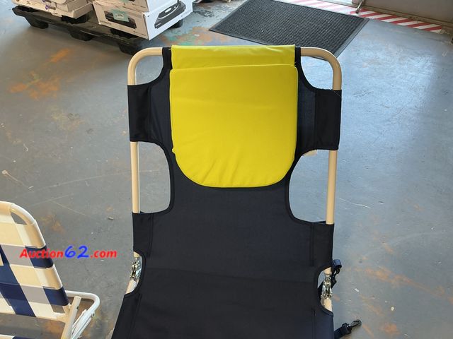 Lot 44-822 - Folding Beach Chairs Set - Navy Blue &amp; Blue/White Stripe See All Photo's Not Tested E-Commerce Return, A basic inspection has been given...