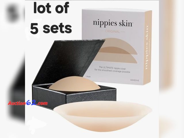 Lot 44-6566x - Lot of 5 Sets Nipple Covers for Women - Reusable Sticky Silicone Pasties with Travel Case A-C Cups Appears New, A basic inspection has been ...