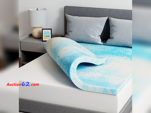 Lot 44-1967a - Novilla King Memory Foam Mattress Topper 2 Inch, Cooling Gel Infused, Ventilated Pressure Relief Pad, Soft Comfort for Sofa, RV, Camper, Dor...
