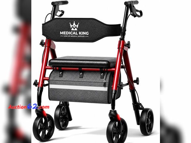 Lot 44-657m - $79.99 Retail price - Walkers for Seniors with Seat Foldable Rollator Walker with 8" Wheels, Adjustable Handle Height, Comfortable Seat, 350...