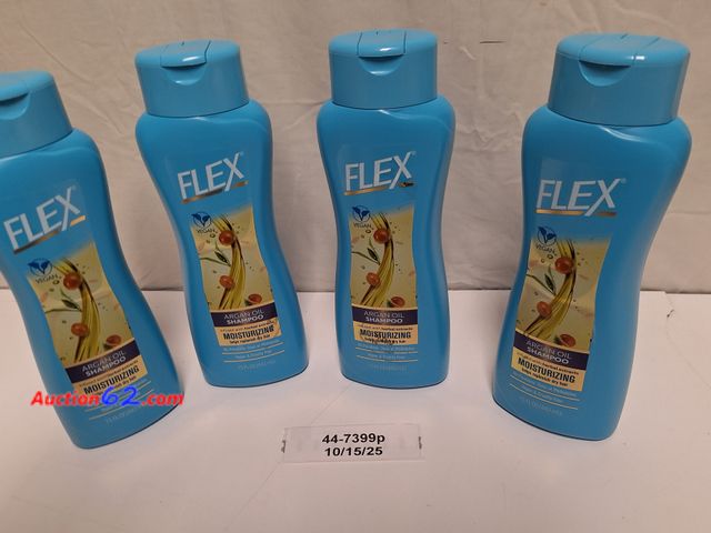Lot 44-7399p - Lot of (4) Generic Flex Argan oil shampoo, 15 fl.oz.  Appears New, A basic inspection has been given to this item. Sold AS-IS.