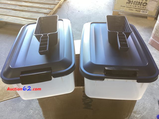 Lot 44-269p - Pack of (2) Iris Storage Containers With (2) Scoopers  Appears New, A basic inspection has been given to this item. Sold AS-IS.