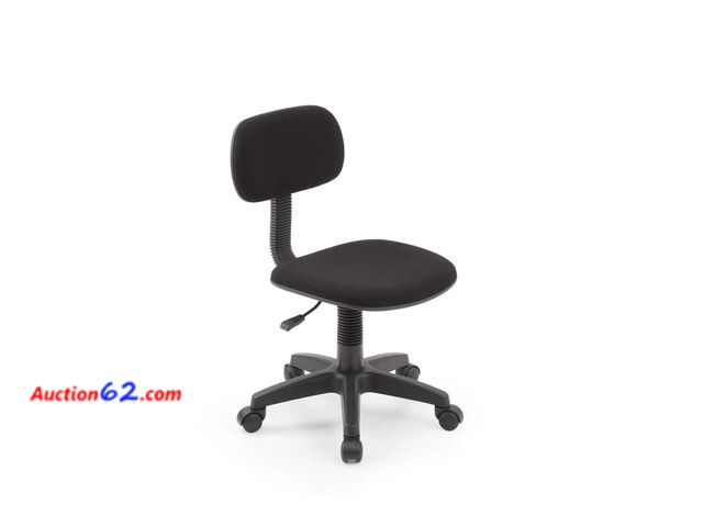 Lot 44-5527o - Hodedah Armless, Low-Back, Adjustable Height, Swiveling Task Chair with Padded Back and Seat in Black E-Commerce Return, A basic inspection ...