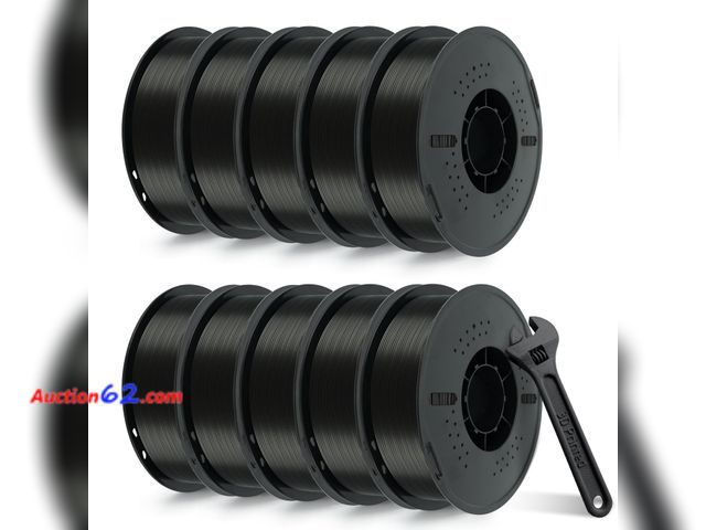 Lot 44-1954o - $112.99 Retail price - Kingroon PETG 3D Printer Filament, 10 Rolls, Dimensional Accuracy +/- 0.03 mm, 10kg Spool(22lbs), 1.75 mm, White Appe...