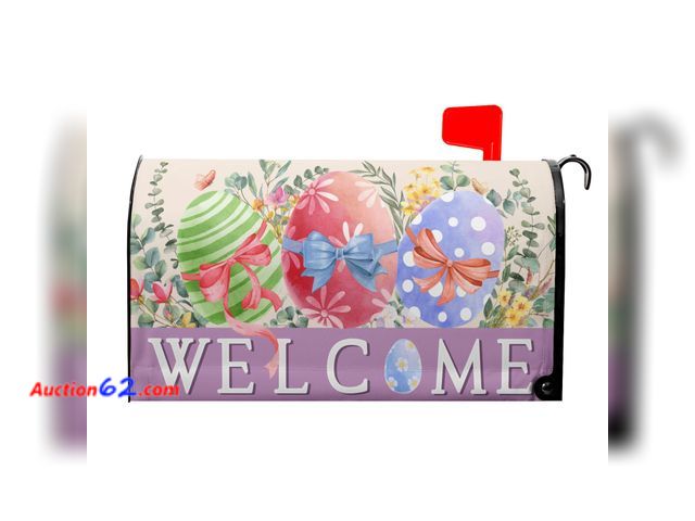 Lot 44-2924e - Happy Easter Mailbox Covers Magnetic Spring Welcome Outdoor Mailbox Cover Standard Size 18 X 21 Easter Watercolor Eggs Holiday Mailbox Wrap ...
